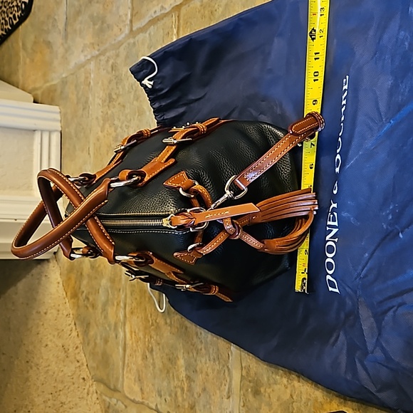 Dooney & Bourke Black and Tan Leather Handbag - Picture 3 of 9
